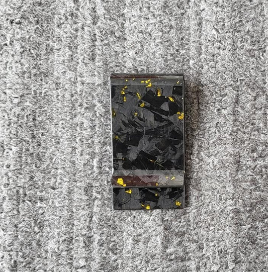 Gold Foil Forged Carbon Fiber Wallet Purse Clip