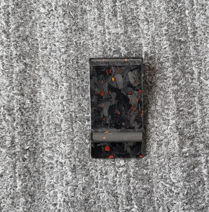 Red Foil Forged Carbon Fiber Money Clip