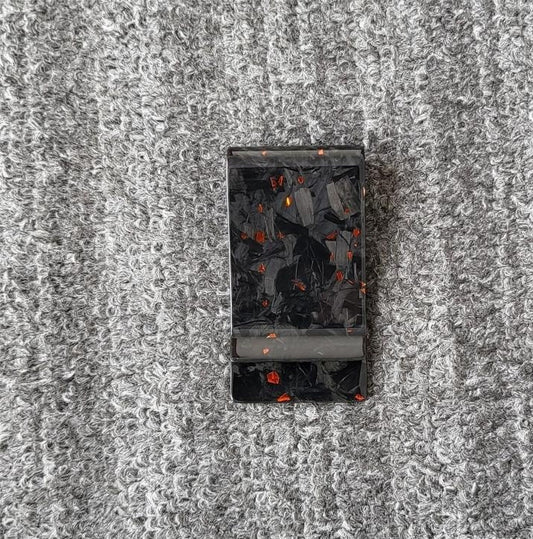 Red Foil Forged Carbon Fiber Money Clip